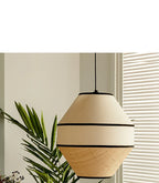 Wabi-Sabi Handwoven Raffia Pendant Light Delavon – Hourglass Style Lifestyle 2