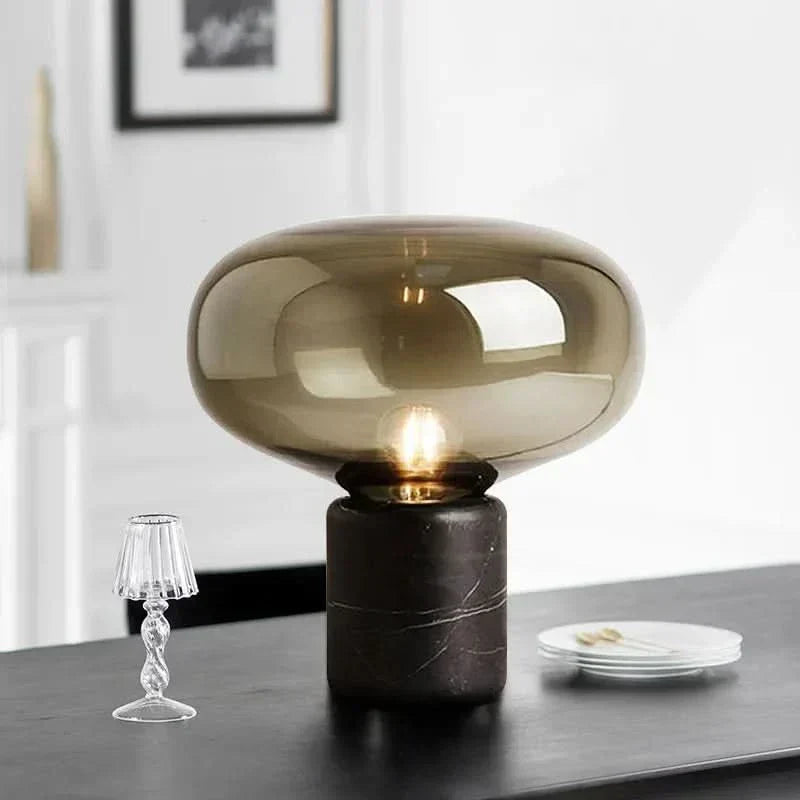 Black Marquina Marble Blown Glass Table Lamp Gravion – Product Detail 6