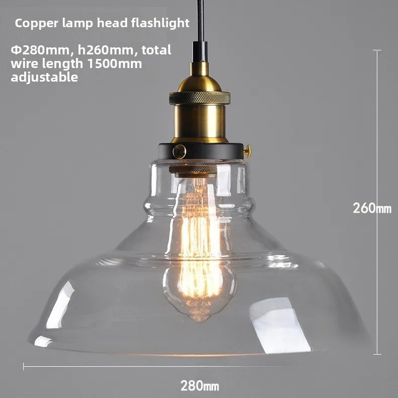 Industrial Glass Dome Pendant Light – Domaris – Product Detail 6