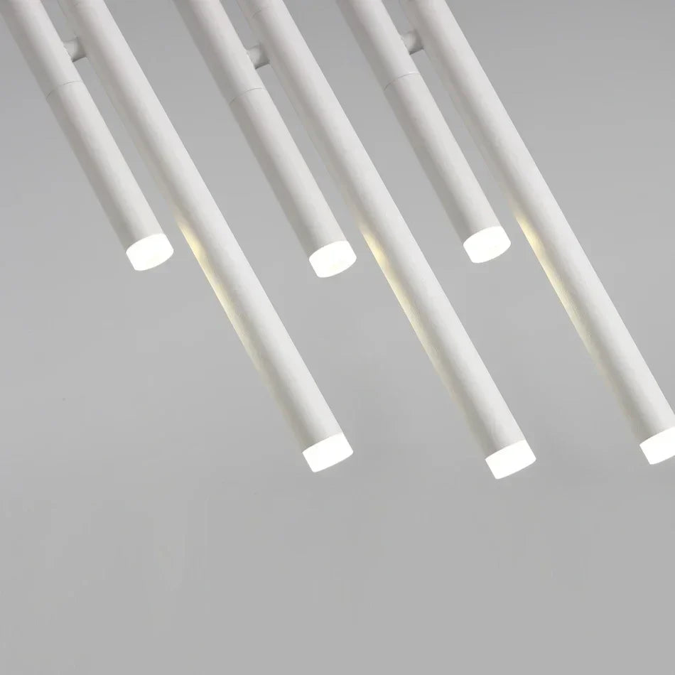 Angled Slim LED Cylinder Pendant Light – Ybelindra – Detail View