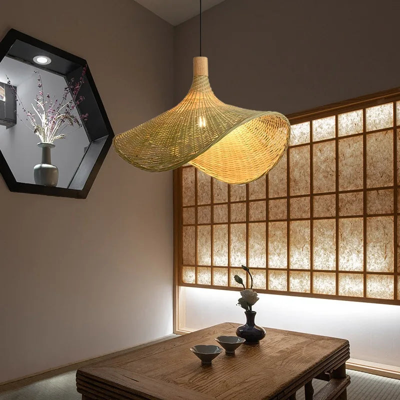 Organic Woven Sphere Pendant Light Colivex – Hero Shot