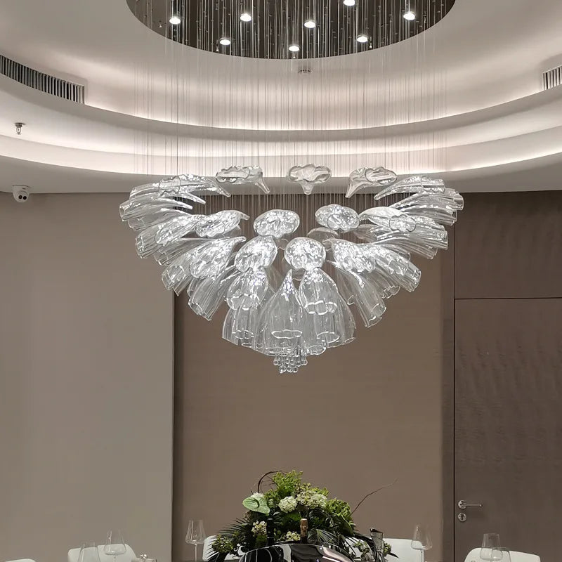 Hand-Cut Crystal Chandelier Calvorn – Ceiling Installation, Cool White Light