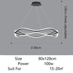 Sculptural Wave Aluminum LED Pendant Light – Dovelux – Product Detail 9