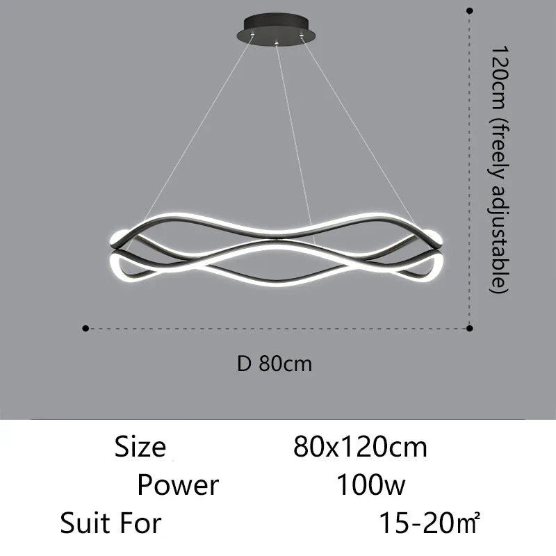 Sculptural Wave Aluminum LED Pendant Light – Dovelux – Product Detail 9