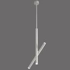 Angled Slim LED Cylinder Pendant Light – Ybelindra – Ceiling, Long, White