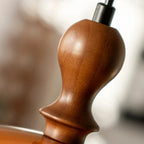 Sculpted Amber Acrylic Pendant Light Falox – Wood Finial Detail