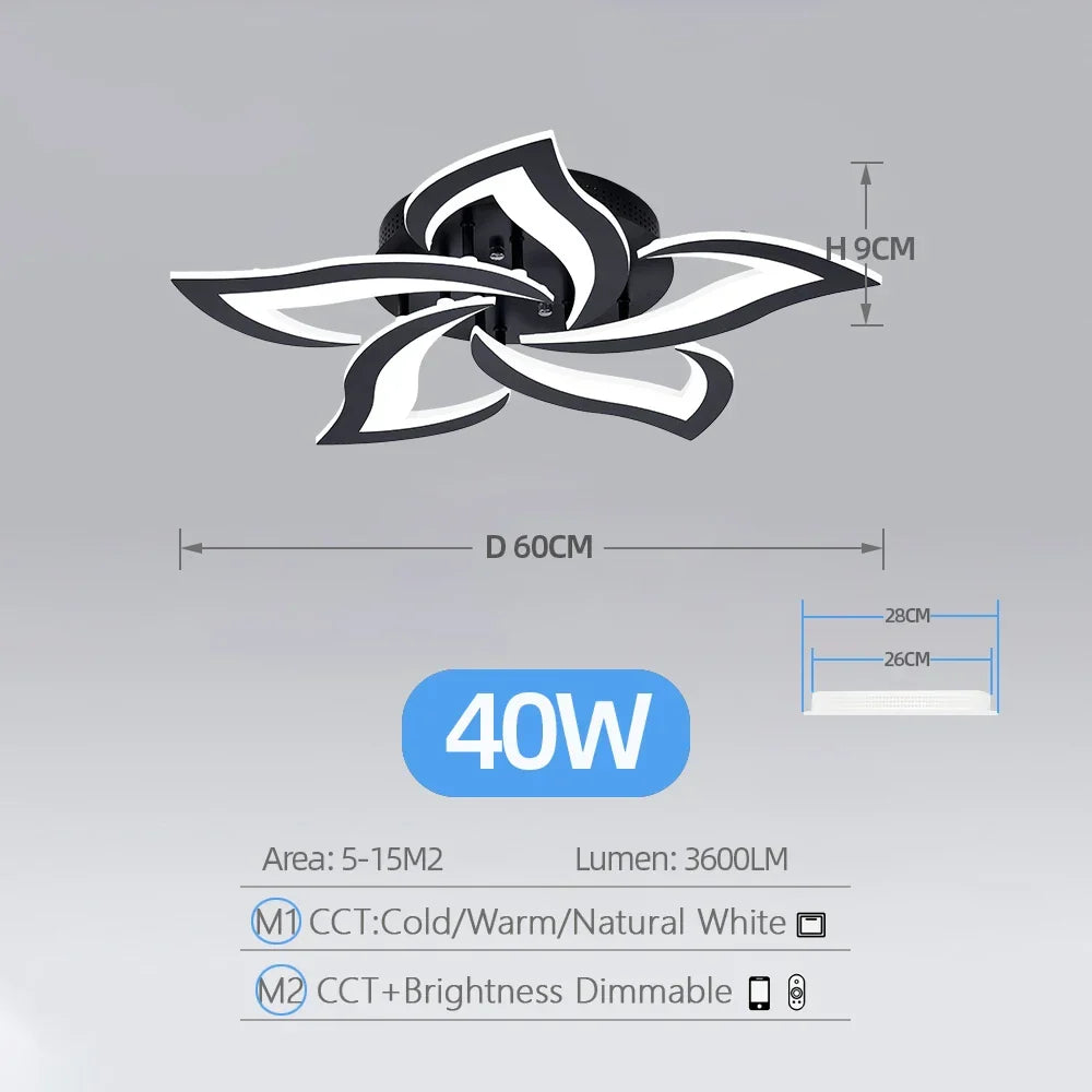 Sculptural Acrylic Petal Ceiling Light Kornox – Product Detail 6