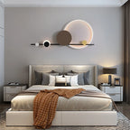 Sculptural Orbit LED Wall Sconce Ambrix – Coffee Finish, Bedroom View