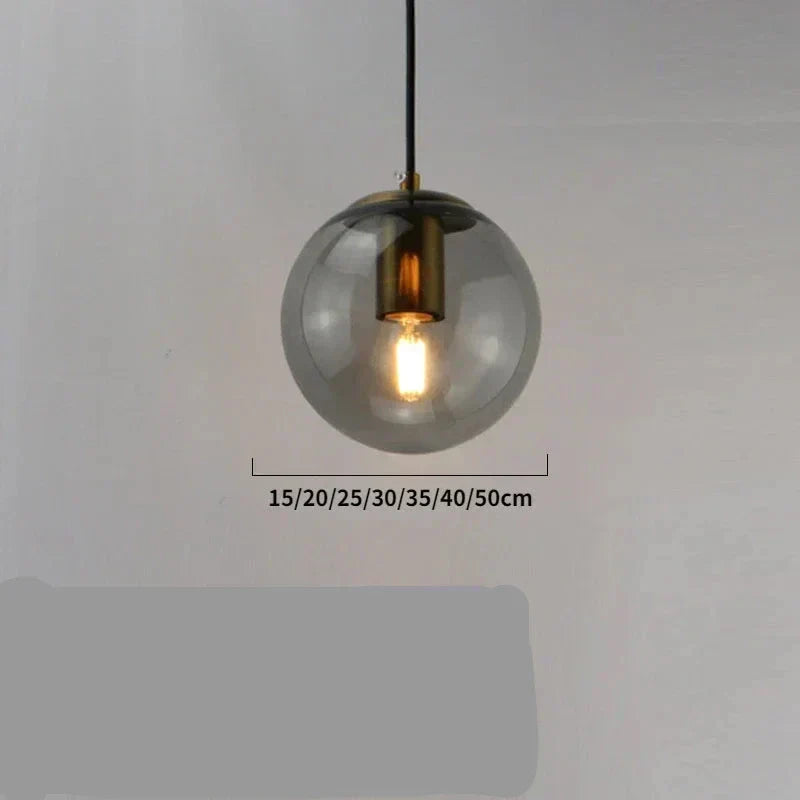 Warm Amber Glass Metal Pendant Light Corvane – Product Detail 6