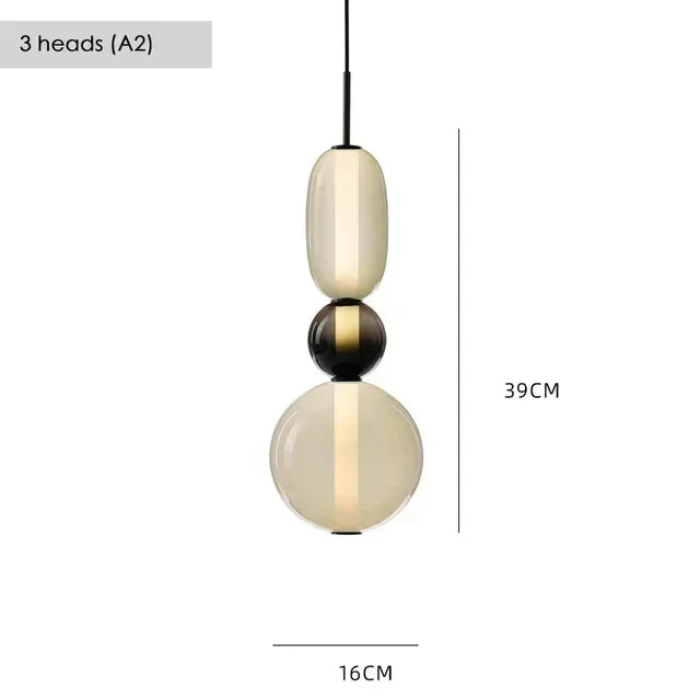 Layered Colored Glass Pendant Light Halaeon – Product Detail 8