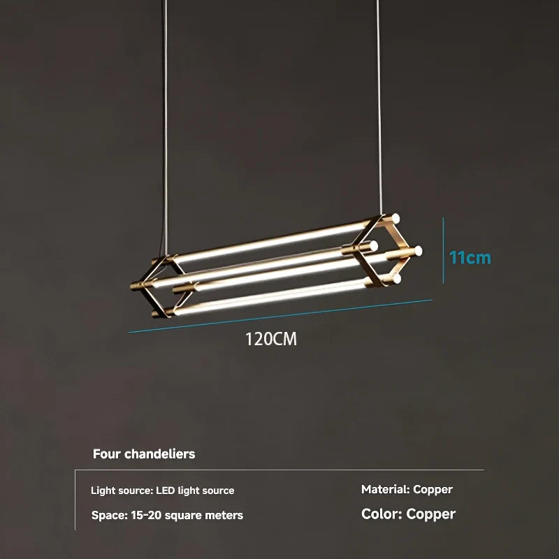 Geometric Copper Linear Pendant Light Solvex – Product Detail 9
