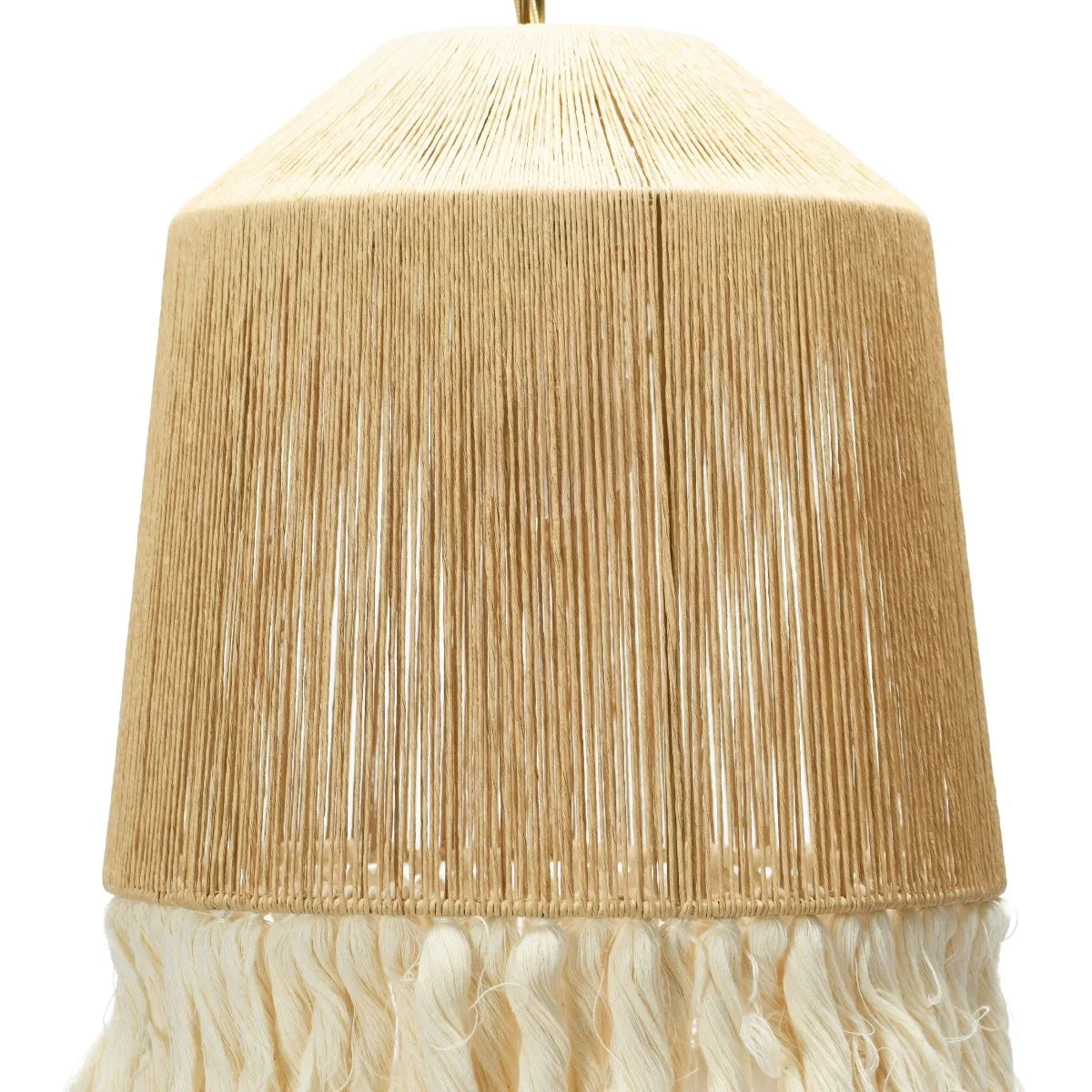 Handwoven Hemp Rope Tassel Pendant Light – Laelith – Rope Texture Detail
