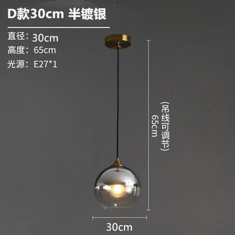 Smoked Glass Globe Pendant Light – Izaelvix – Product Detail 17