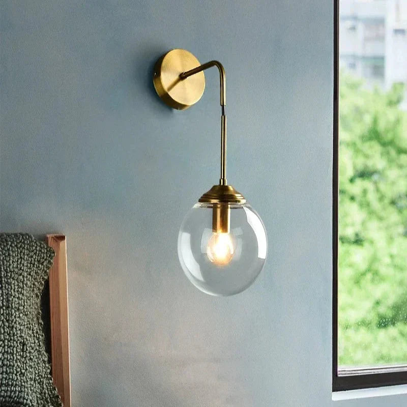 Electroplated Brass Globe Wall Sconce Calora – Lifestyle View 3