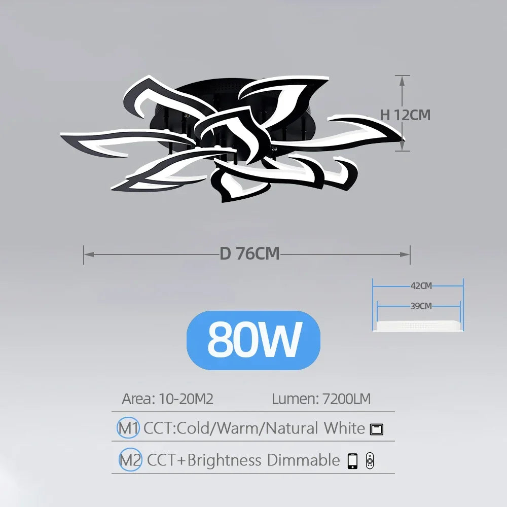 Sculptural Acrylic Petal Ceiling Light Kornox – Product Detail 9