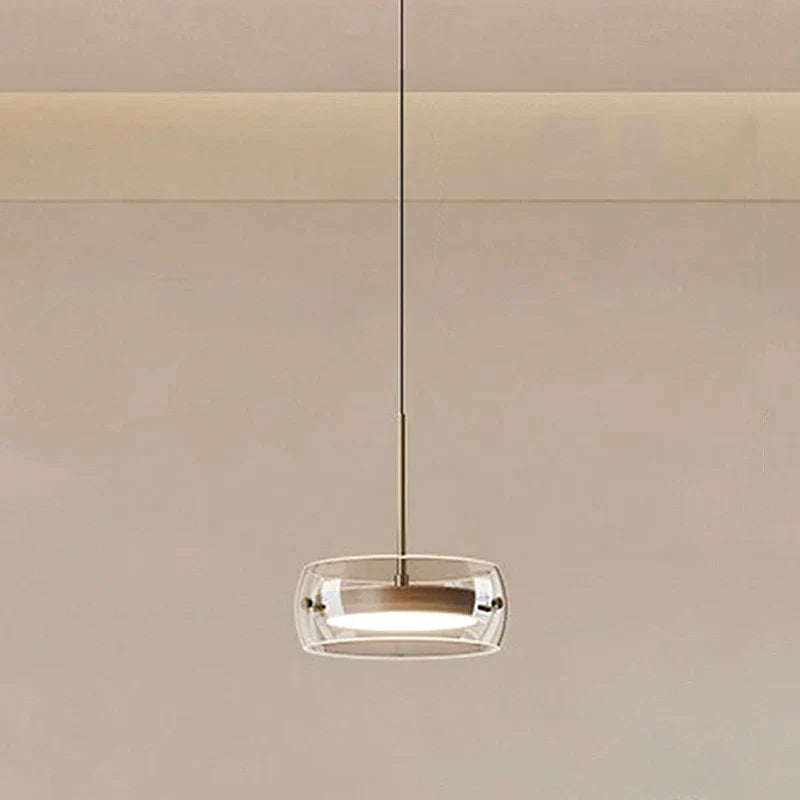 Double Layer Glass Drum LED Pendant Light – Ebelindra – Lifestyle View 4