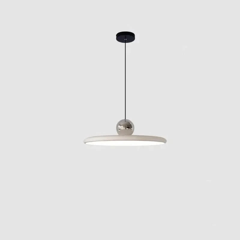Two-Tone Lacquer Disc Pendant Light – Barel – Ivory Silver
