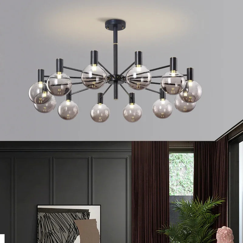 Maelon Sculptural Cluster Chandelier – Black Frame, Lifestyle View