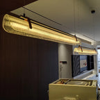 Sleek Metal Linear Pendant Light – Auelvix – Lifestyle View 3