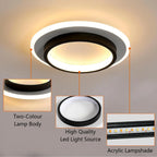 Modern Halo Ring LED Flush Ceiling Light Jilorn – Lifestyle in Hallway