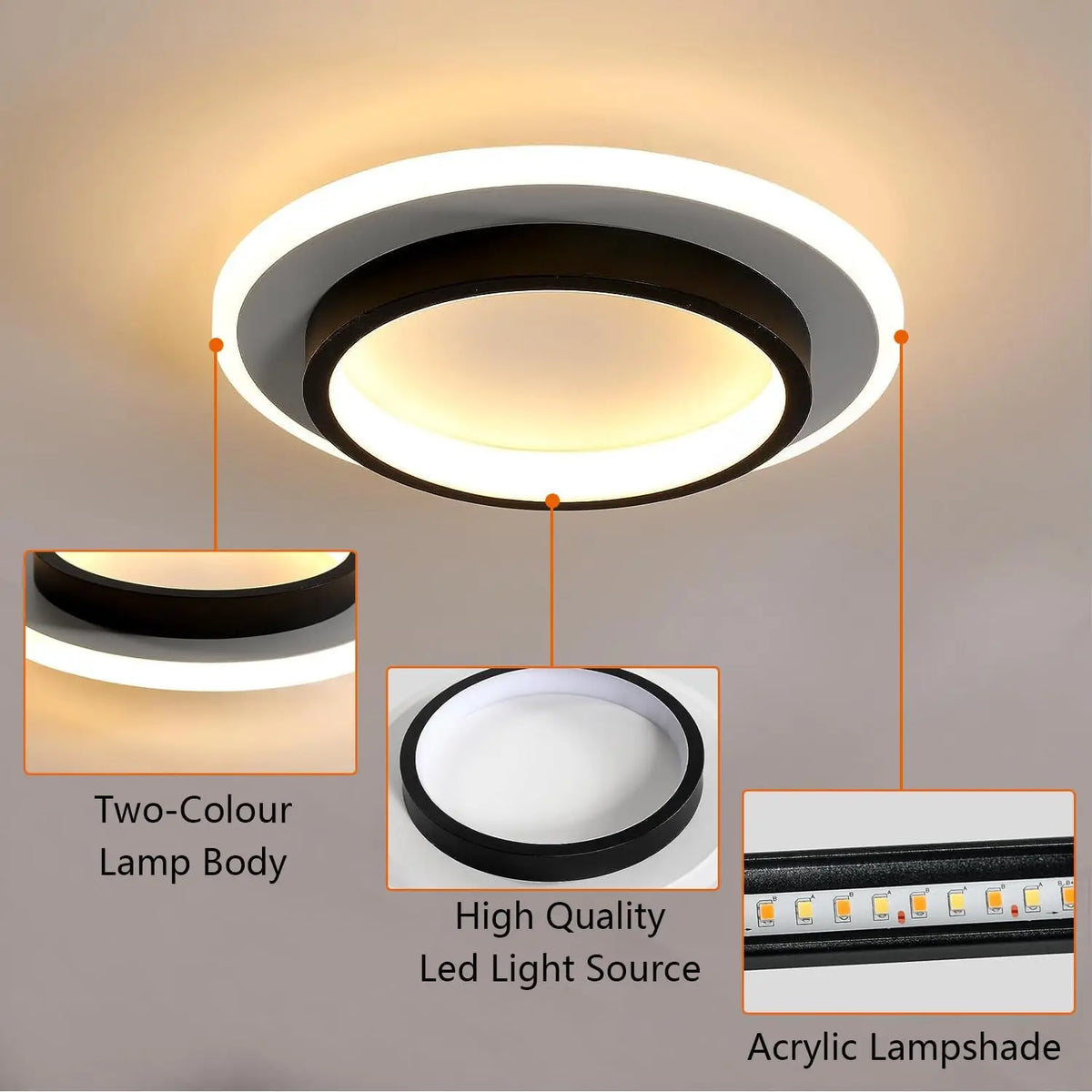 Modern Halo Ring LED Flush Ceiling Light Jilorn – Lifestyle in Hallway