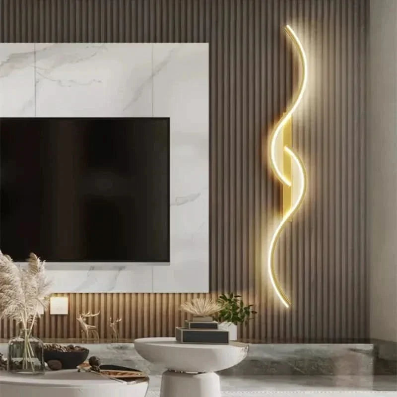 Serpentine Wave Aluminum LED Wall Sconce Aspira – Product Detail 6