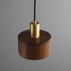 Waelvix pendant light dimensions — 12cm canopy, 200cm cord, 15cm x 14cm walnut shade