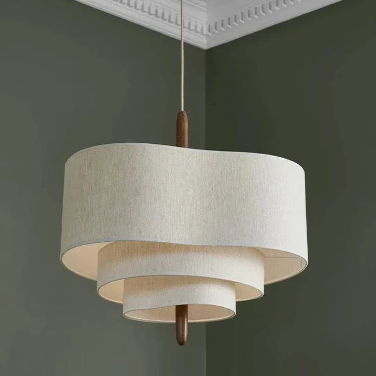 Nordic Tiered Fabric Pendant Light – Daselion, corner lifestyle view