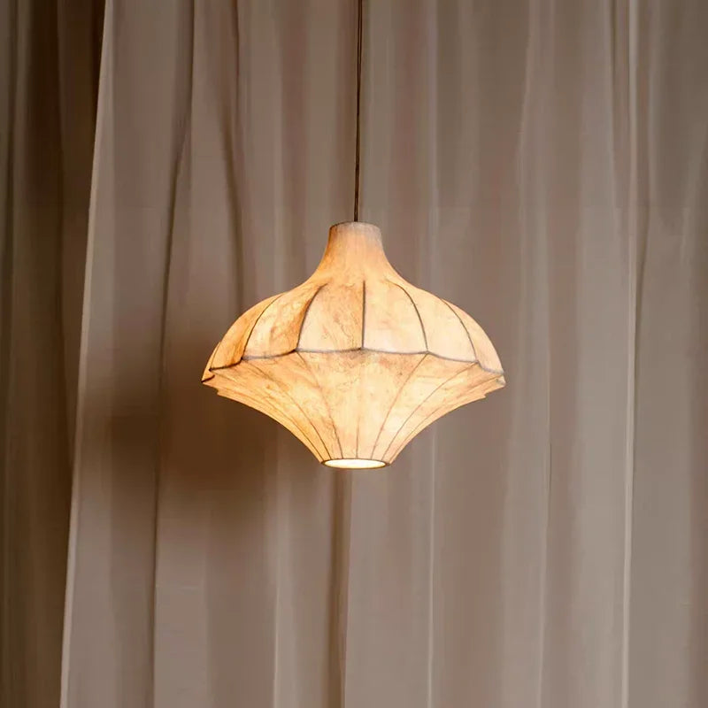 Ethereal Silk Dome Pendant Light Helvantis – Lifestyle View 3
