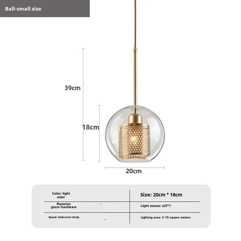 Cast Glass Globe Pendant Light Wuaelindra – Clear, Small (20cm)