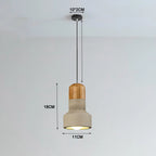 Nordic Cement & Wood Pendant Light Jvaelion – Dimensions
