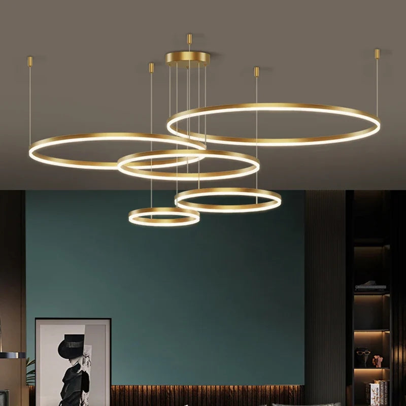 Cascading Layered Ring Chandelier – Arevaux – Lifestyle View 3