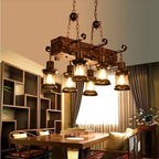 Industrial Iron Wood Chandelier Tuarvex – Hero Shot