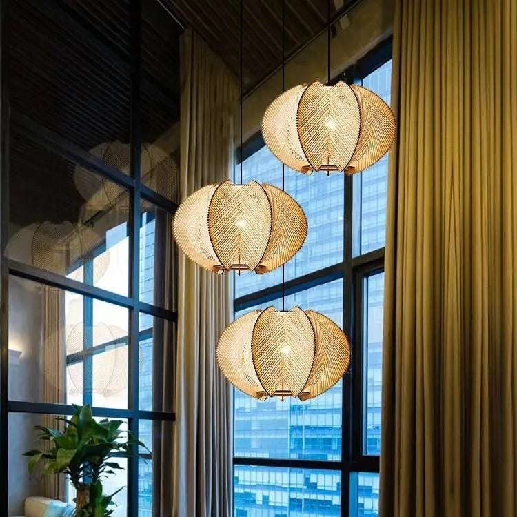 Natural Bamboo Woven Pendant Light Eleo – Product Detail 5