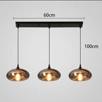 Dcelvix – Saucer shape × 3, Bar canopy: pendant arrangement, dimension diagram