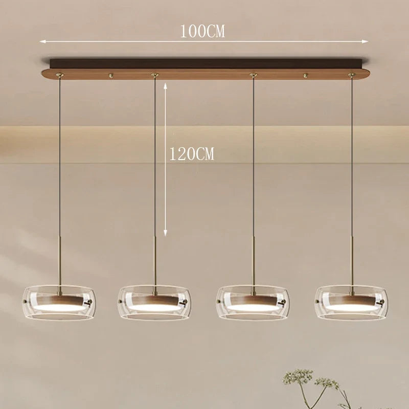 Double Layer Glass Drum LED Pendant Light – Ebelindra – Product Detail 6