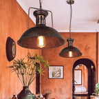 Caldorix Lantern Dome pendant in Bronze finish in a terracotta hallway