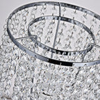 Close-up of Cavelox chrome frame and faceted crystal drops