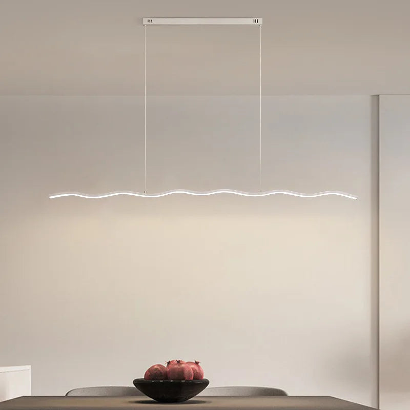 Sinuous Wave LED Linear Pendant Light – Obelvix – Lifestyle View 2