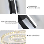 Contemporary Aluminum Linear Wall Sconce Nelvora