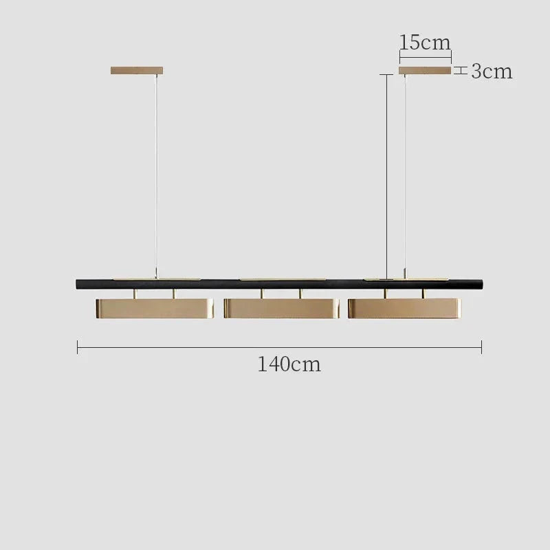 Cavero Linear Pendant Light – 140cm Dimensions Diagram