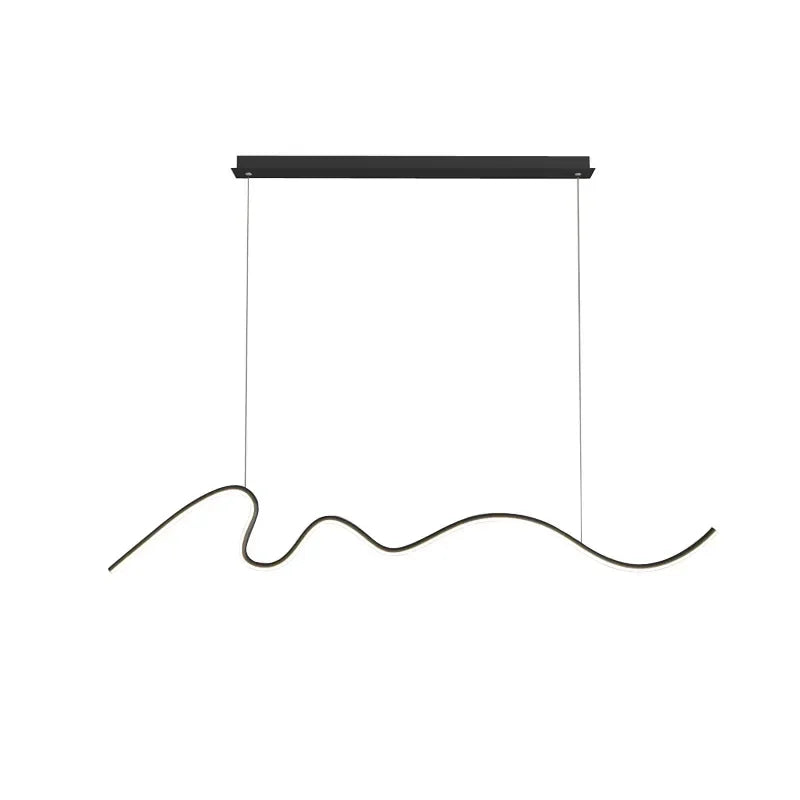 Sculptural Wavy LED Line Pendant Light - Capova