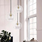 Fluted Glass Globe Pendant Light Celvorn – Product Detail 16