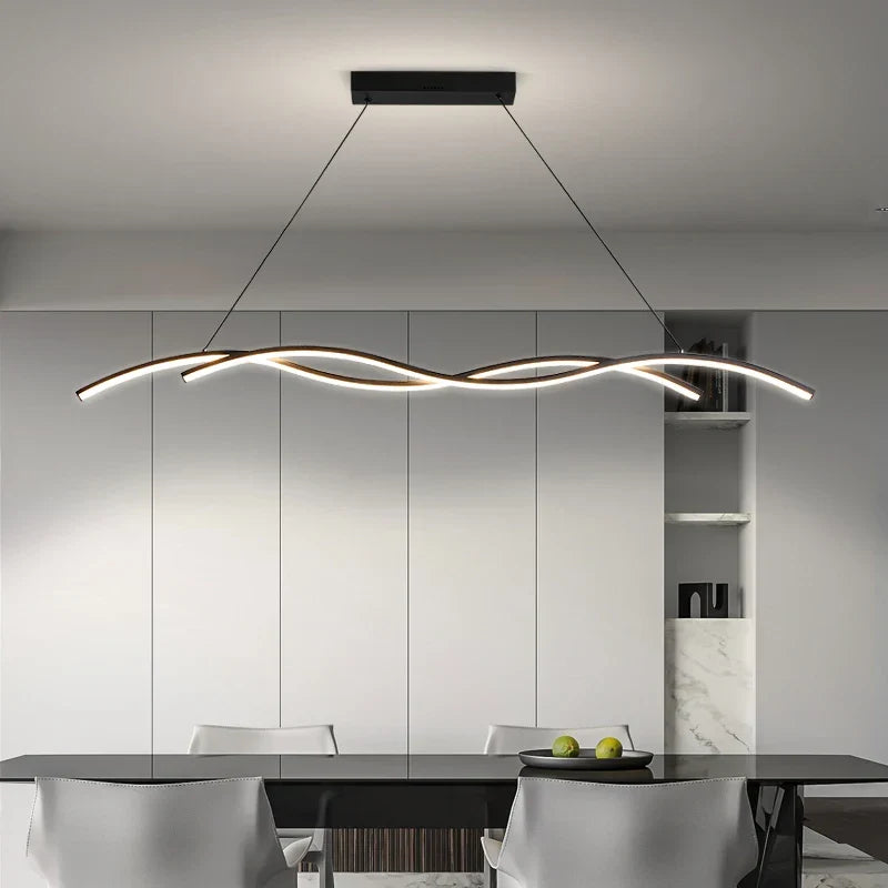 Linear Metal Suspension Pendant Light Dolero – Lifestyle View 4