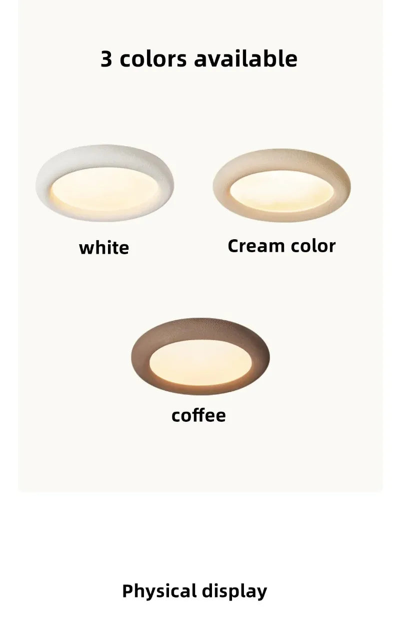 Textured Plaster Flush Ceiling Light – Nimvora