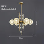 Brass Frosted-Glass Sputnik Chandelier – Kalion