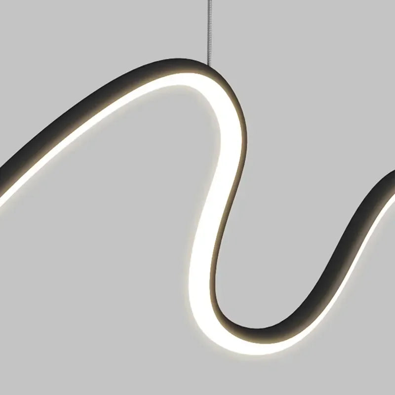 Sculptural Wavy LED Line Pendant Light - Capova
