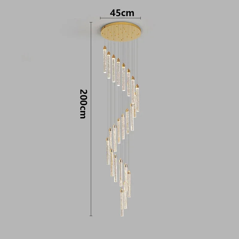 Spiral Cascade Crystal Chandelier Lalix – 18-Tube, Ø45cm