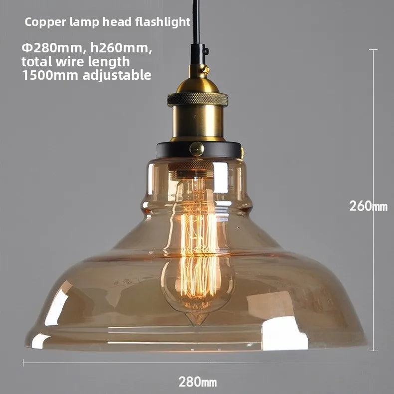 Industrial Glass Dome Pendant Light – Domaris – Product Detail 7