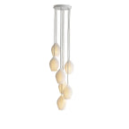 Gorvex Ceramic Globe Pendant – White Finish, 5-Light Cluster Dimensions